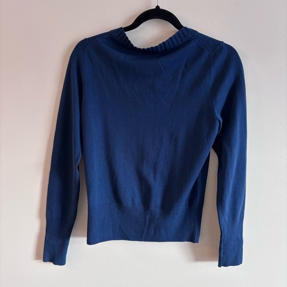 BR BANANA REPUBLIC I US S Extra Fine Italian Merino Wool Cardigan I Blue - Picture 2 of 9